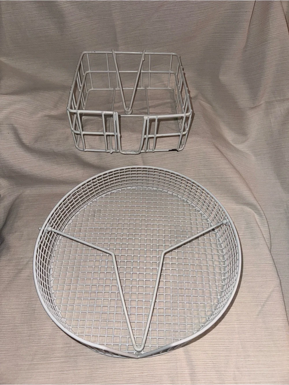 White Metal Wire Paper Plate Holder and Napkin Holder Set - Home Accents